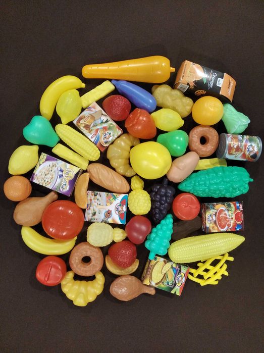 Conjuntos de 50 alimentos de brincar em plástico e cartão