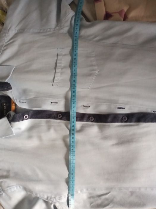 Błękitna gładka koszula męska