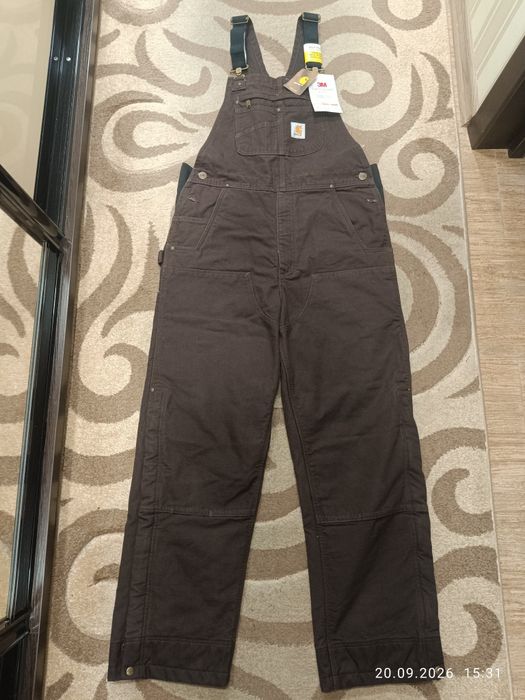 Новий оригінальний Carhartt 104031 DKB — зимовий утеплений напівкомбінезон (біб-оверalls) з США