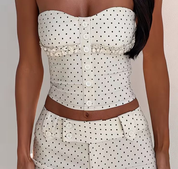 Nowy gorset top w kropki s