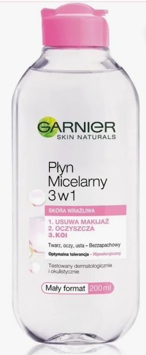 GARNIER Skin Naturals Płyn Micelarny 3w1 Skóra wrażliwa 5* 200 ml 1L