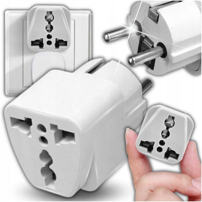 3 x PRZEJŚCIÓWKA ANGIELSKA Adapter UK PL Wtyczka Gniazdo 250V 10A