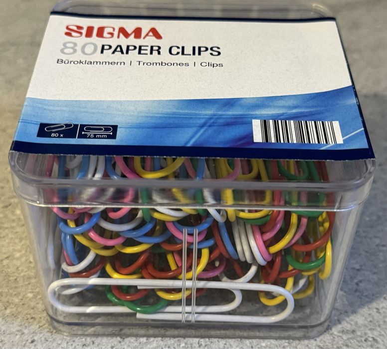 Spinacze kolorowe 75mm duża ilość