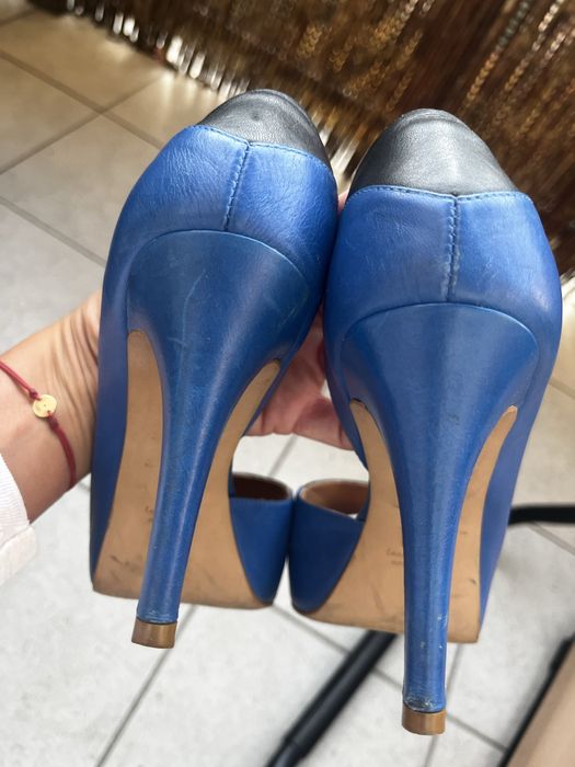 Chabrowe czarne skórzane buty Kazar 39 open toe