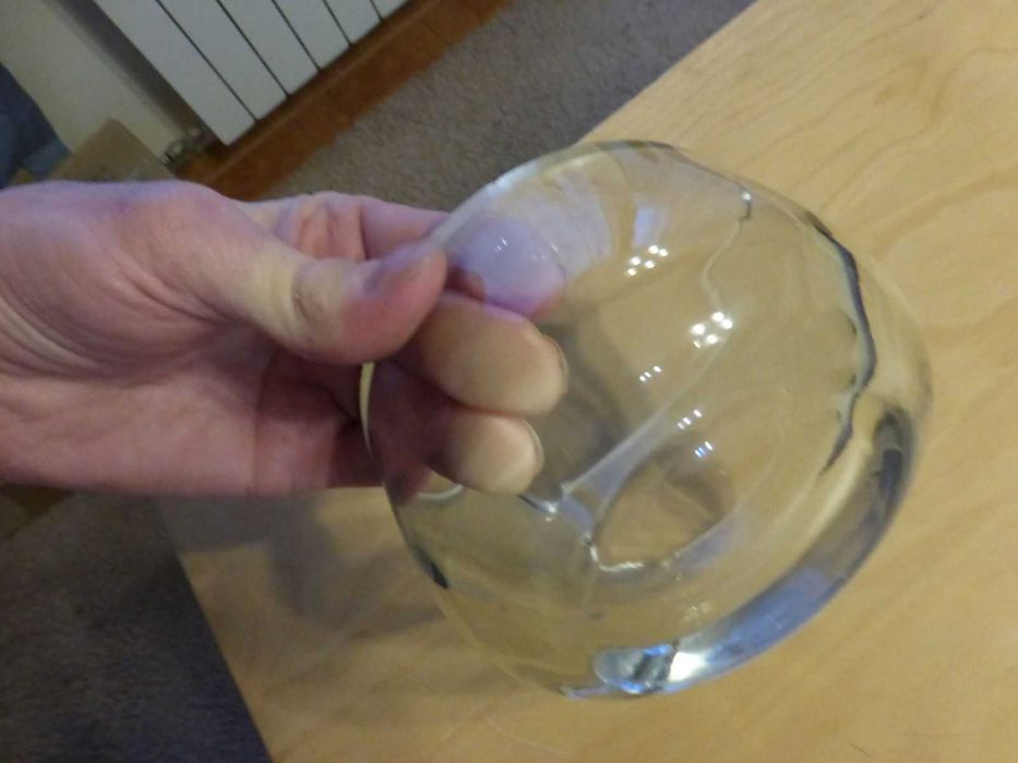 Popielniczka szklana duża ciążka PRL vintage retro