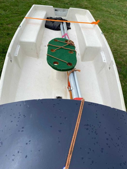 Łódka wędkarska, żaglówka, przyczepa - komplet, silnik, żagle, wiosła