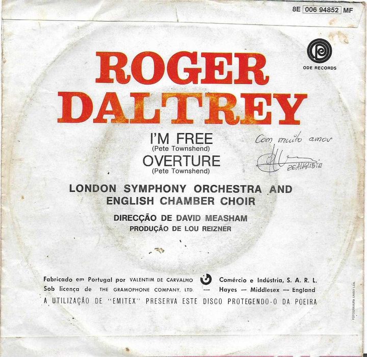 Roger Daltrey - - - - - I'm Free - - - - - Single