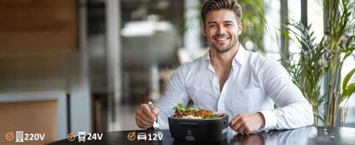 STN Elektryczna Lunchbox 2L 80W Z Torbą Termiczną I Sztućcami
