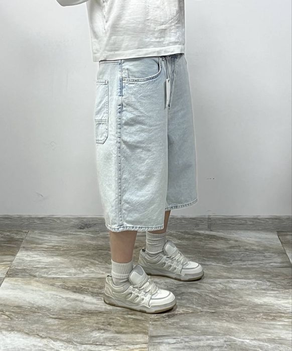 Нові широкі світлі шорти BAGGY jeans shorts rap широкие шорты бегги