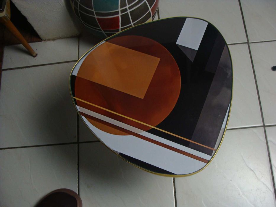 stolik  kwietnik z lat 70 tych patyczak w stylu rockabilly szklany