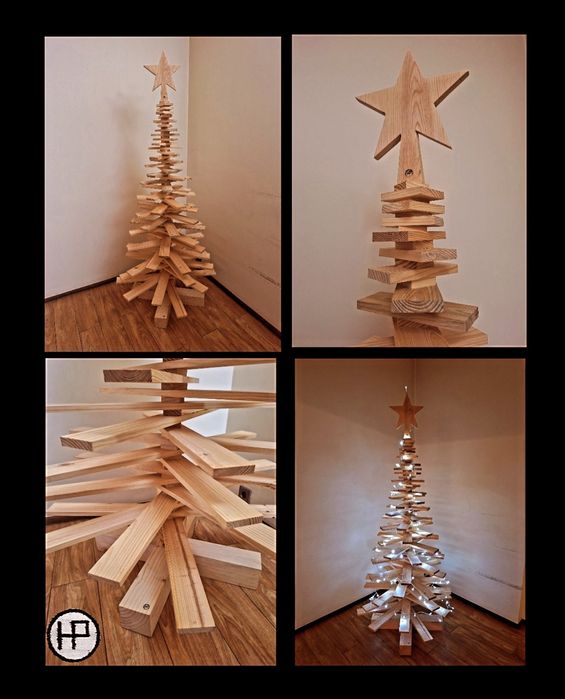 Árvores de Natal em madeira