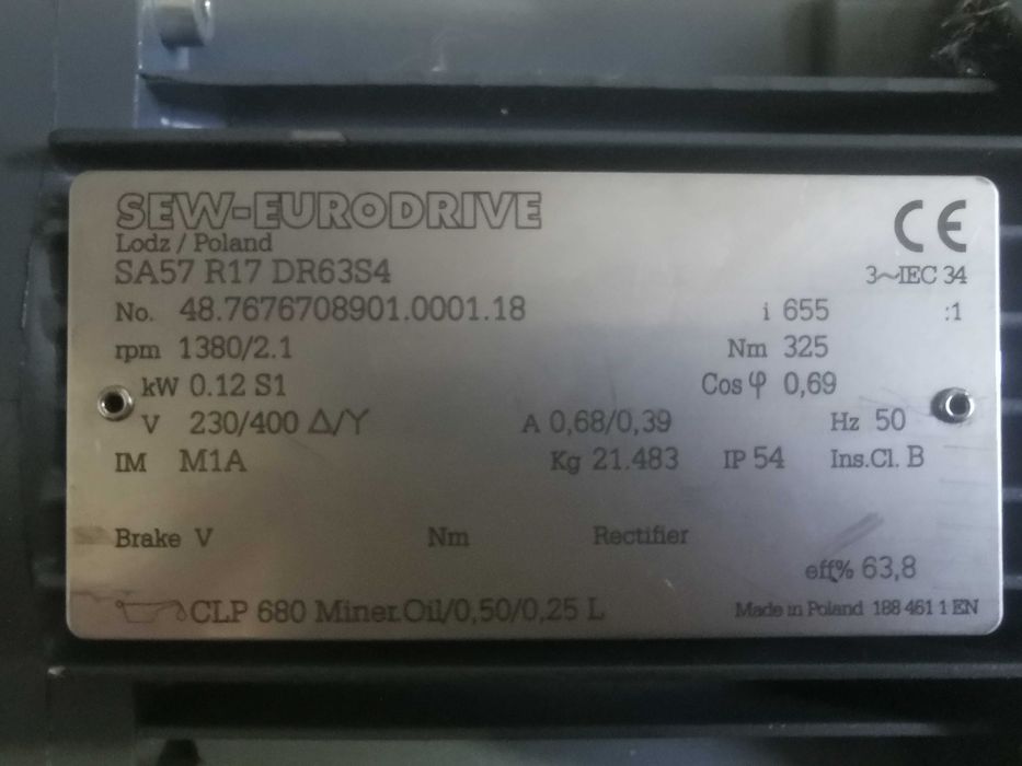 Silnik SEW Eurodrive 0,12 kW, enkoder,