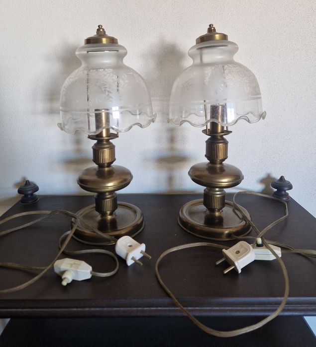 Par de candeeiros de mesa vintage