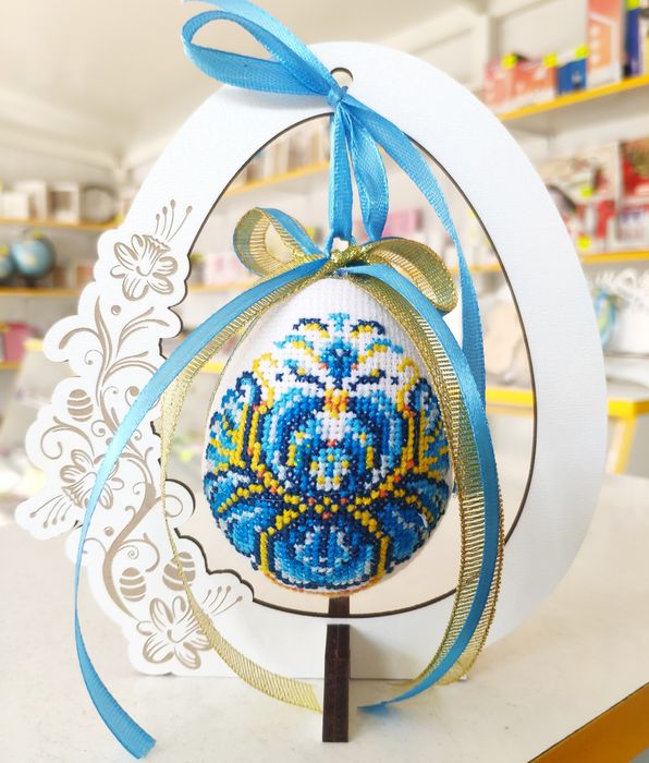 Пасхальний декор, підвіска вишита, яйце з вишивкою