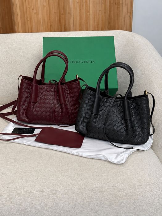 Сумка Bottega Veneta Small Pinacoteca бургунді, чорна