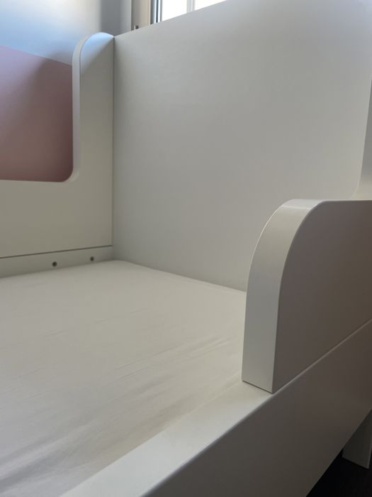 BUSUNGE Cama extensível, branco, 80x200 cm