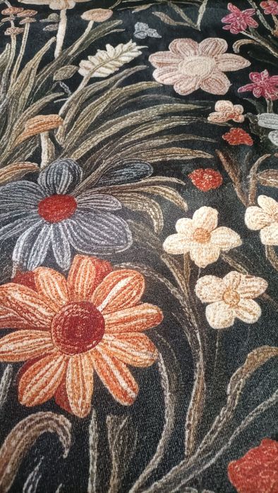 Dywan dywanik okrągły las grzyby zioła 120x120