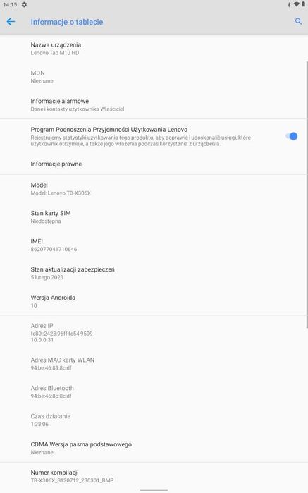 Lenovo Tab M10 HD / 2GB/32GB / LTE