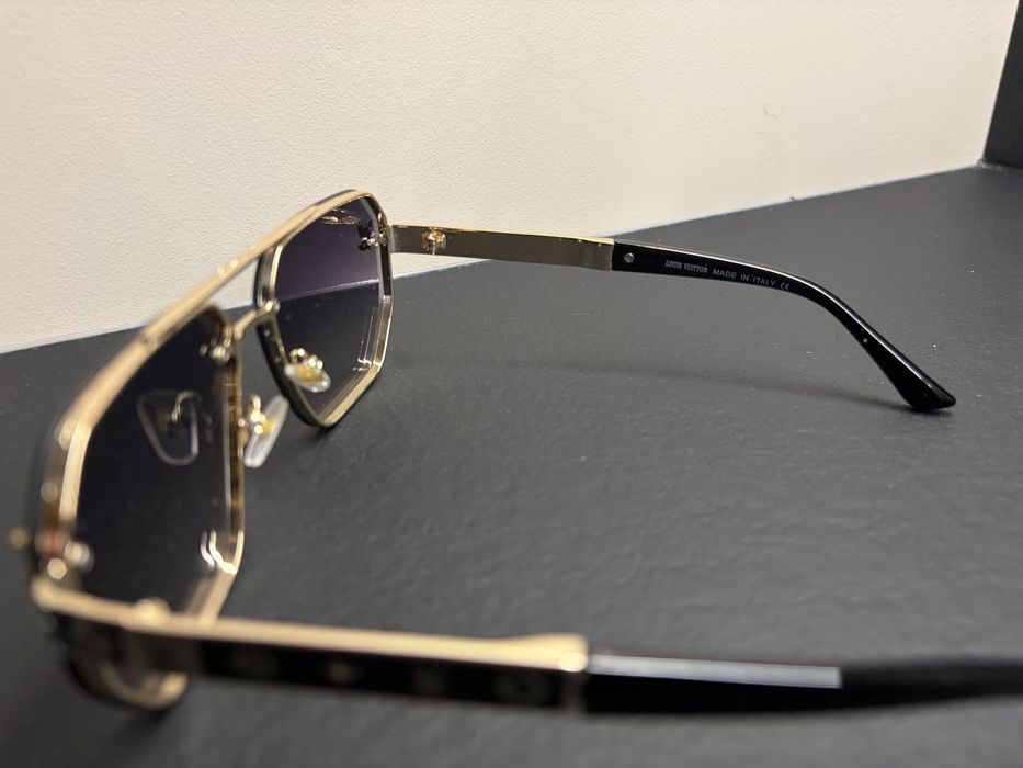 Okulary unisex LV pilotki złote