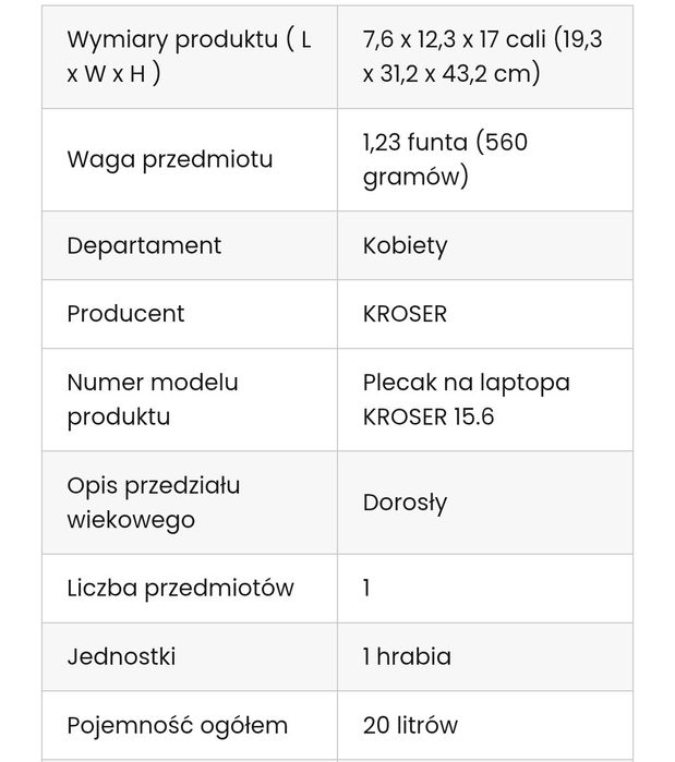 Na prezent Kroser Nowy plecak wielofunkcyjy