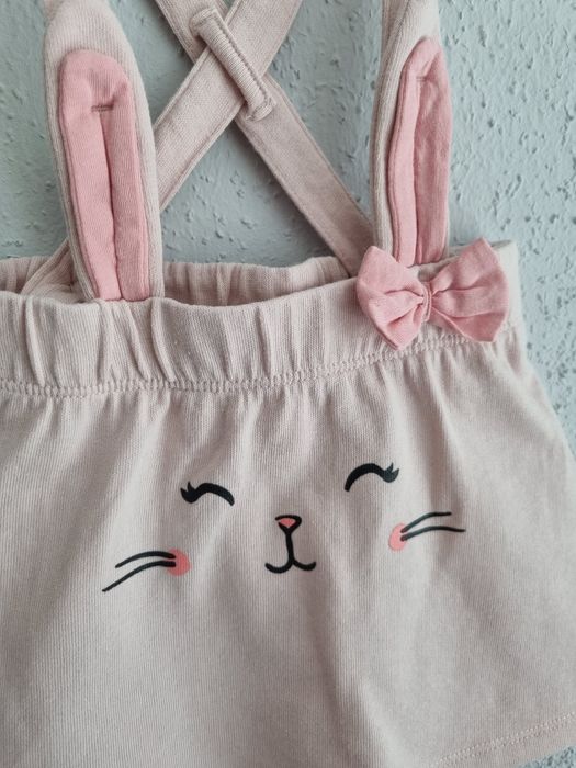 Spódniczka na szelkach z królikiem H&M 68