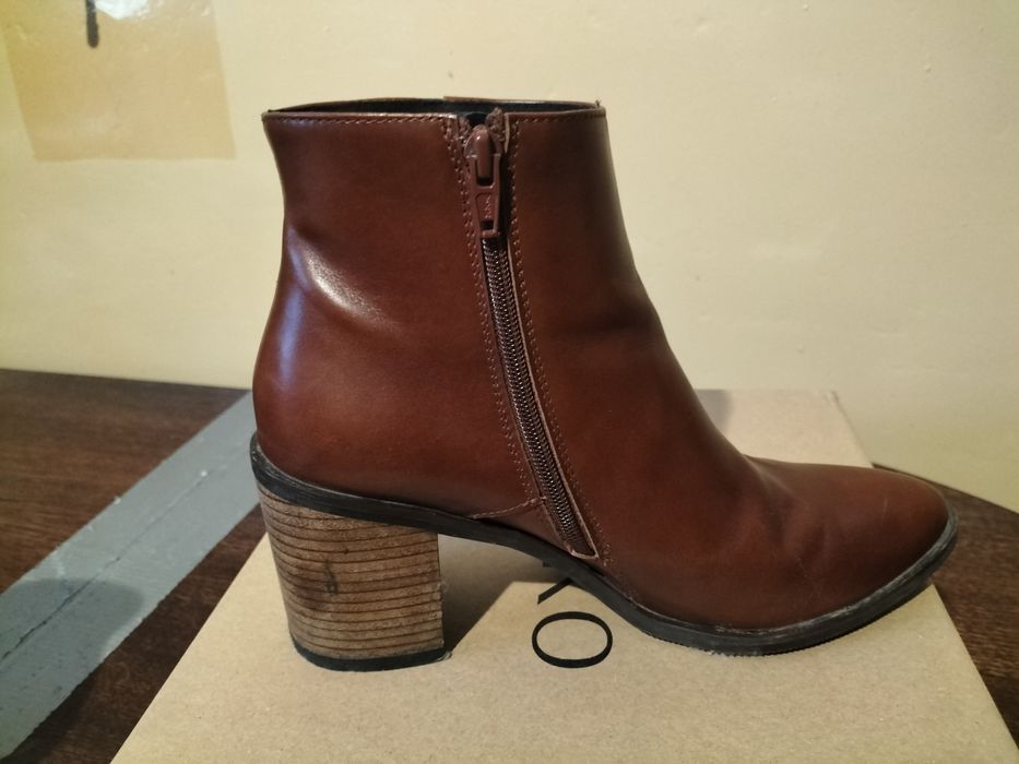 Buty botki skórzane damskie 39 Ryłko brązowe