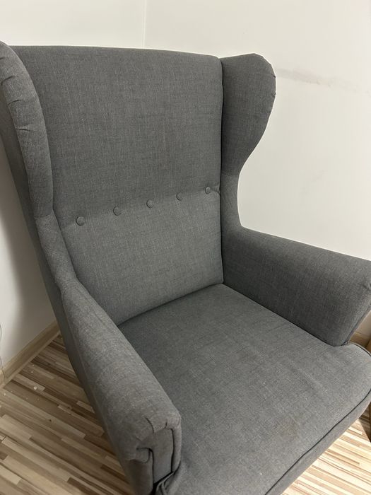Fotel wygodny, szary
