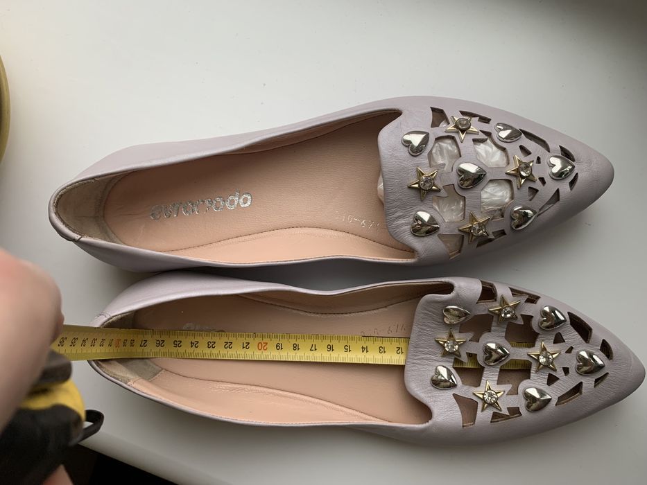 Шкіряні балетки/лофери Evromoda (Туреччина) з декором