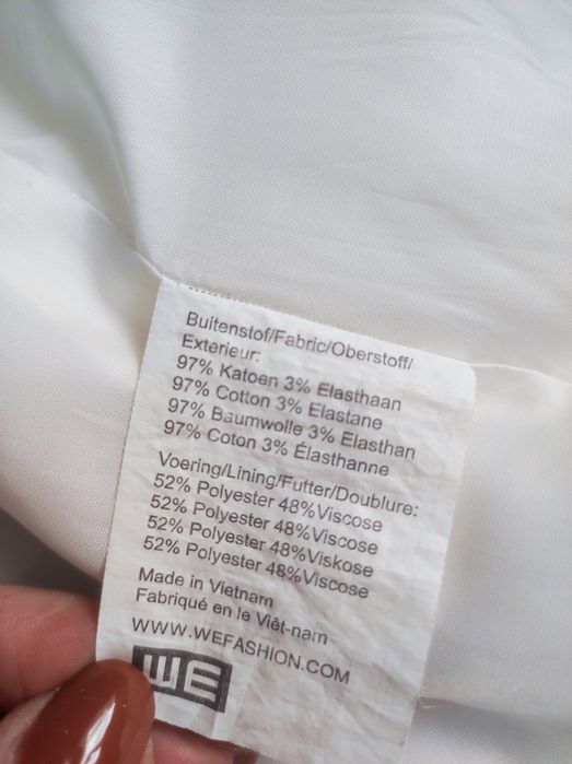 Biała damska marynarka żakiet r 42 Xl 40 L