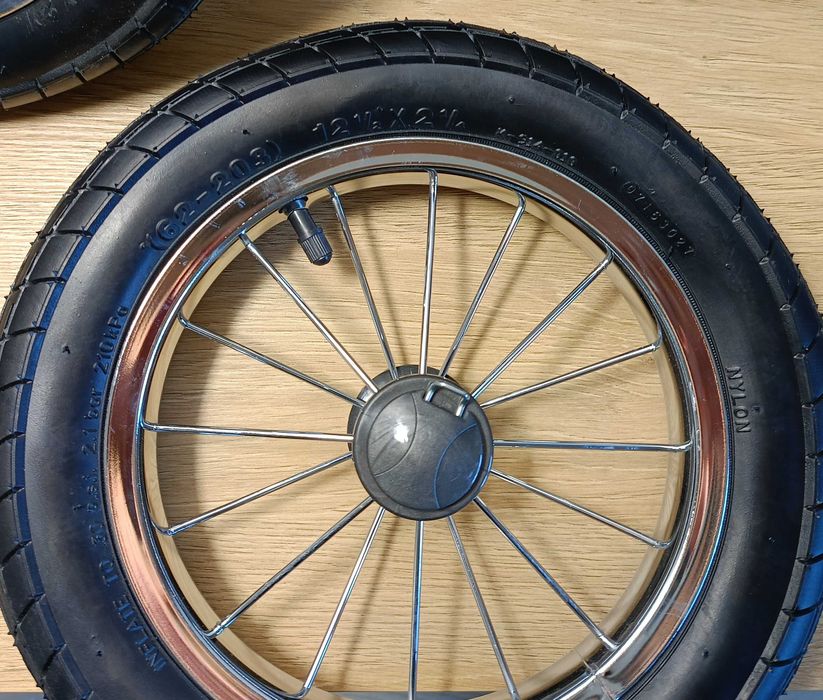 Koło do wózka dziecięcego 12 cali felga metalowa