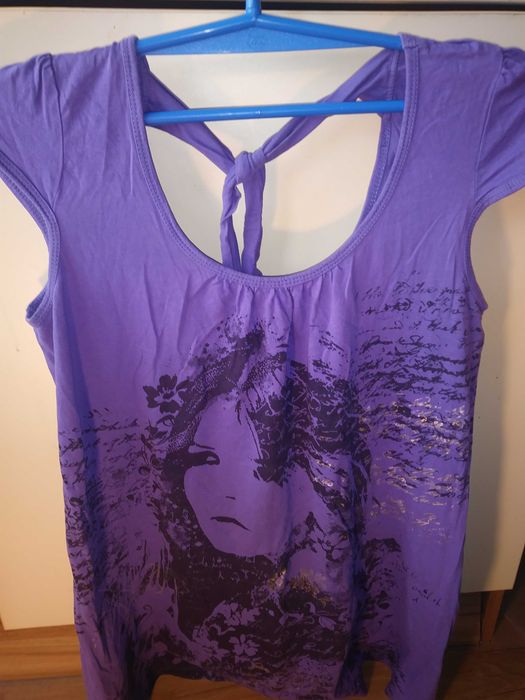 bluzka wiązana na szyi, bawełna 100%, długa (tunika)