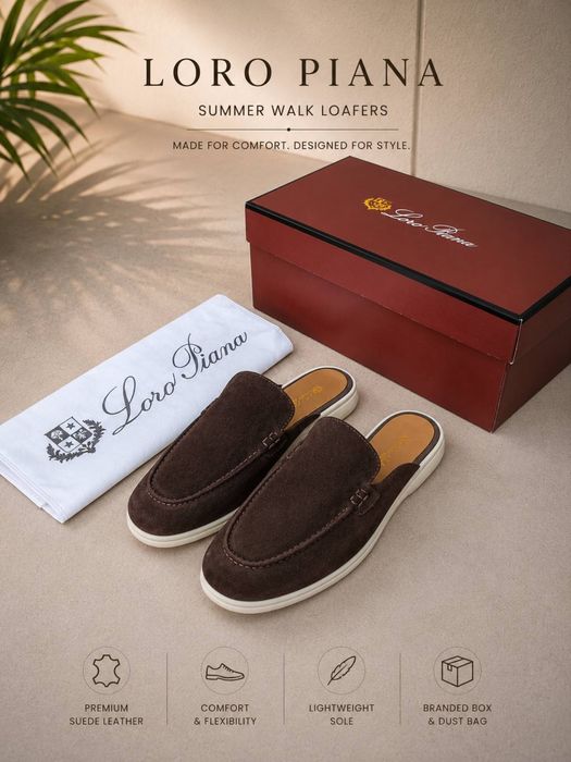 Мюлі Loro Piana коричневі чоловічі мюлі лоро піана коричневі чоловічі