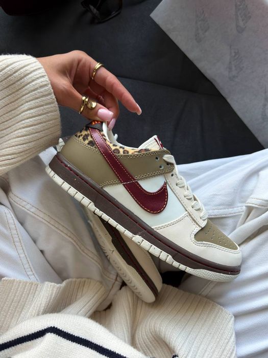 Кросівки Nike Dunk Low khaki leopard premium | Кроссовки Найк жіночі