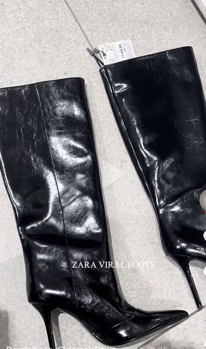 Высокие Сапоги/ботфорды на шпильке zara/massimo dutti/mango