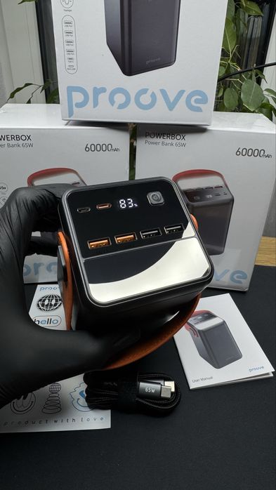 Мощный павербанк Пруве 60000 mAh 65W с гарантией Proove Powerbox