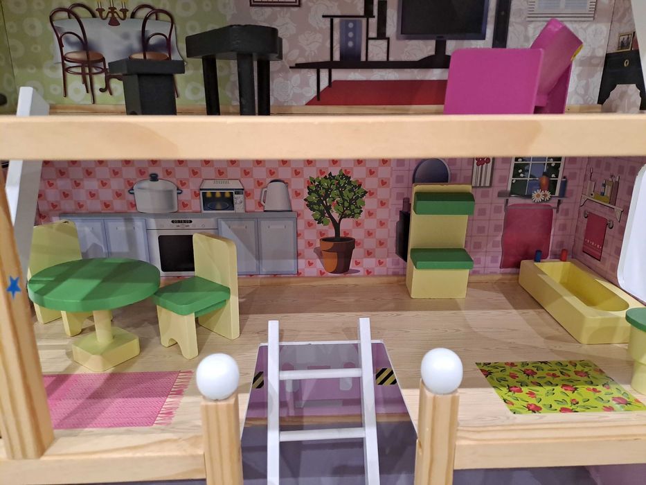 Casa de Bonecas 4 Andares com Acessórios
