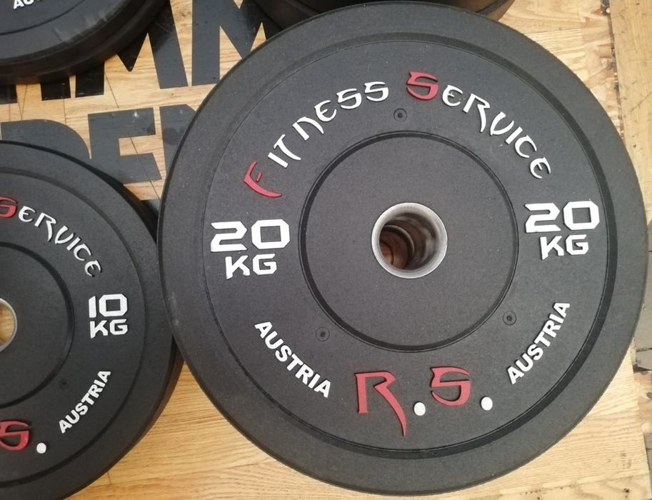 GRYF olimpijski 220cm + 100kg obciążenia gumowego fi 50mm/45cm bumper