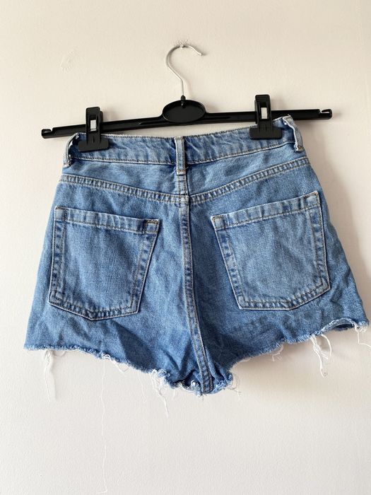 Topshop jeansowe szorty wysoki stan spodenki mom jeans