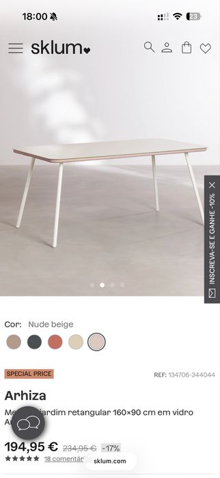 Conjunto exterior mesa e 4 cadeiras