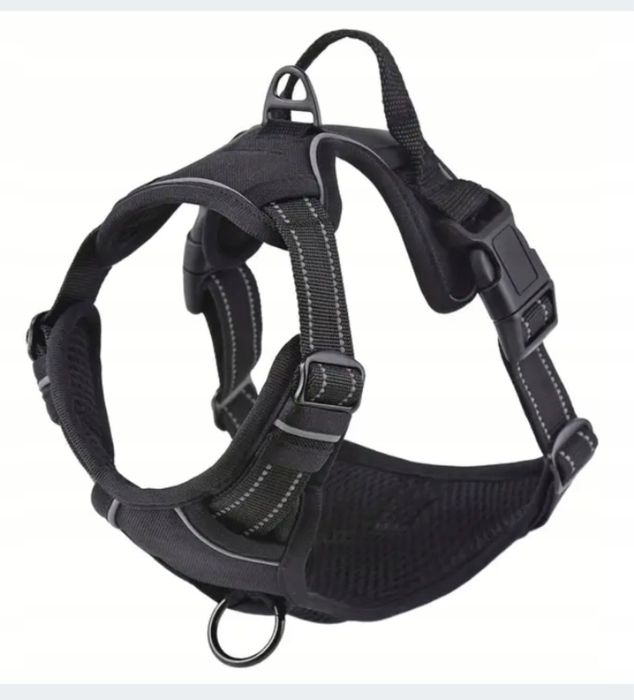 SZELKI dla psa BEZUCISKOWE czarne GUARD M 38-71cm Jamnik Mops