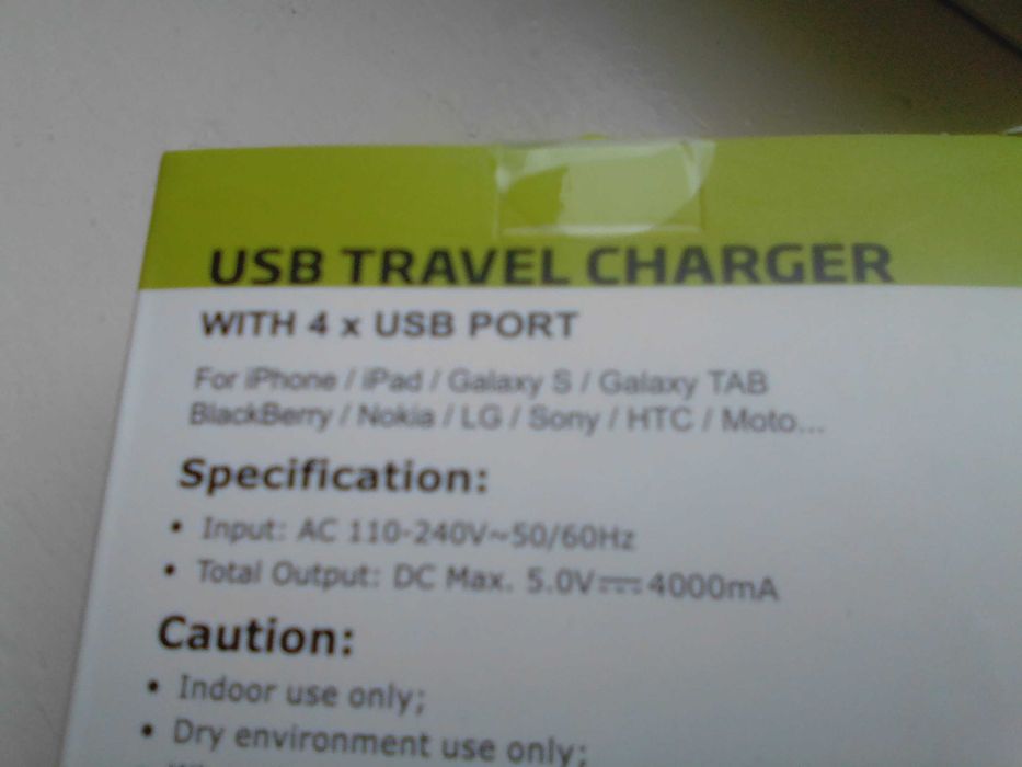 Ładowarka 4xUSB 4A