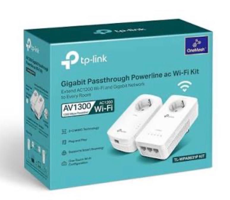 Extensor wifi TP-Link Powerline 1300 Mbps (1 Master + 2 slaves)