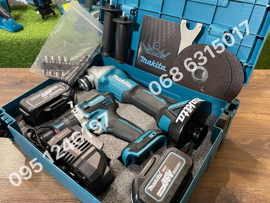 Набор акумуляторный Makita Шуруповерт DHP 489BL Болгарка DGA 511 36V