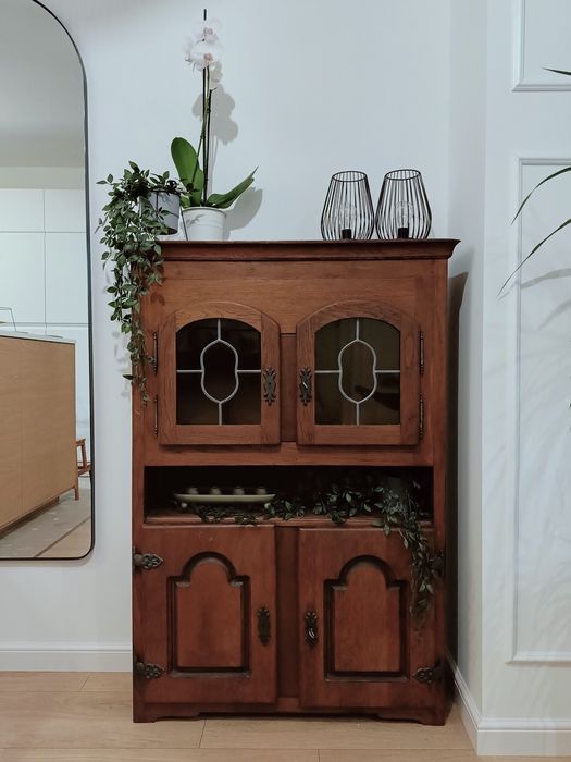 Stara drewniana drewno 100 letnia komoda szafka kolor orzech antyk