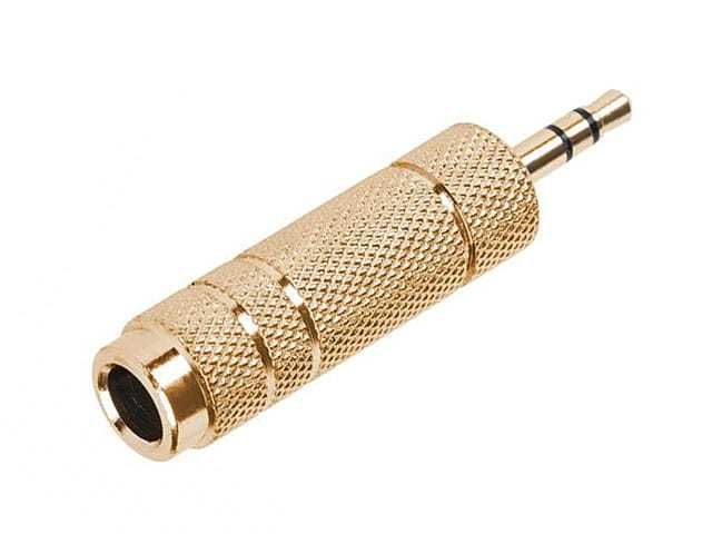 Przejściówka adapter AMBRA GOLD Wtyk 3.5mm Stereo Jack 6.3mm stereo