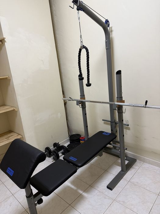 Banco musculação Domyos BM 530 e acessórios