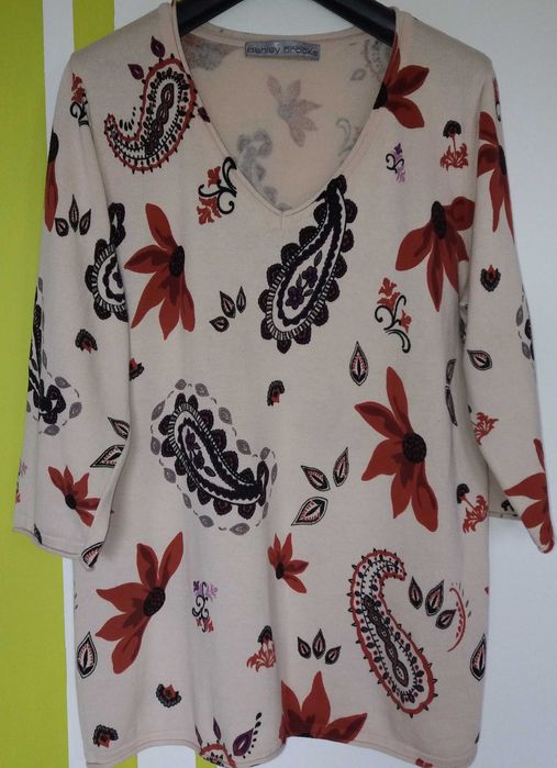 XL(48) Bawełniany lekki sweterek/ bluzka Ashley Brooke