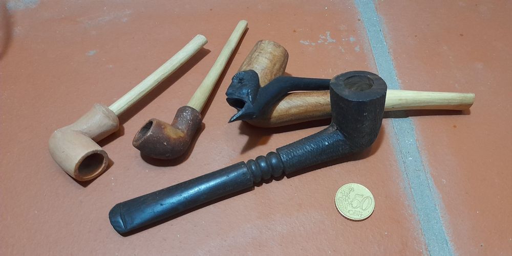 Lote de 5 cachimbos artesanais