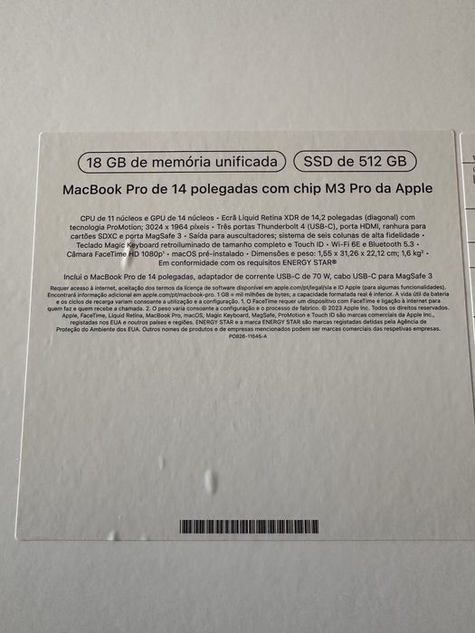 Macbook Pro M3 Pro - 18GB RAM | 512 SSD - Silver - COMO NOVO