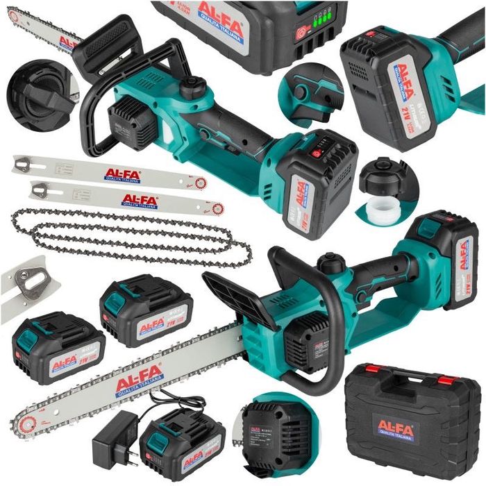 Аккумуляторная бесщеточная пила AL-FA ALCRH-21BL-2 (21V / 4Ah)